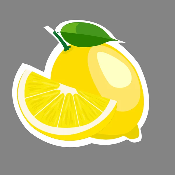 Ilustração vetorial plana de fatia de limão . — Vetor de Stock
