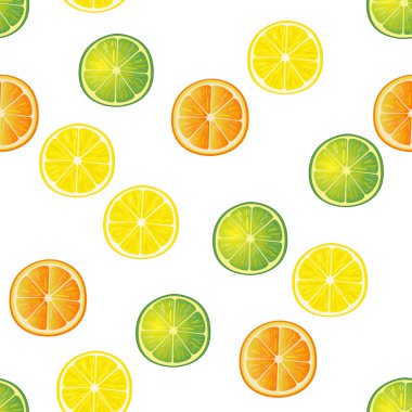 Kireç, limon ve portakal dilimleri desen