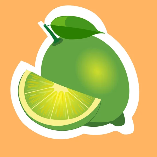 Fatia de limão plana — Vetor de Stock