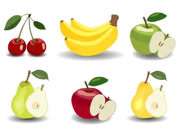 Set of vector fruits and berries. — Stock Vector