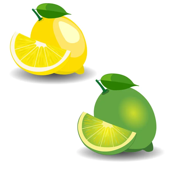 Set lemon lime — Stock Vector