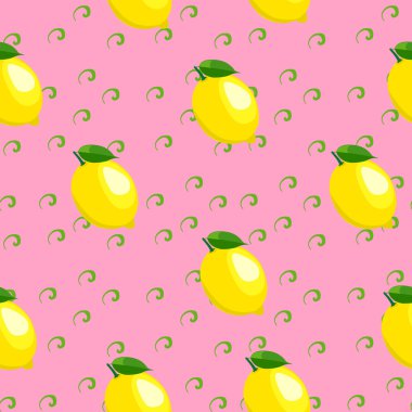 Desen yaprakları ve limon ile.