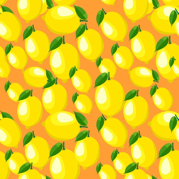 Pattern with lemon and leaves. — Stock Vector