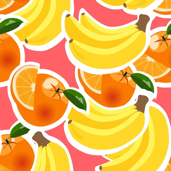 Contexto com bananas, laranjas e limões —  Vetores de Stock