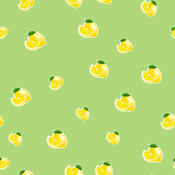 Шаблон с лимоном и листья . — стоковый вектор