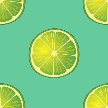 Büyük kireç dilimleri aynı Angles turkuvaz üzerinde vektör Illustration. Desen.