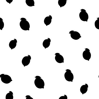 Desen limon farklı boyutlarda siyah siluet.