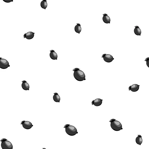Patrón de negro pequeño limón diferentes tamaños silueta sobre fondo blanco — Vector de stock