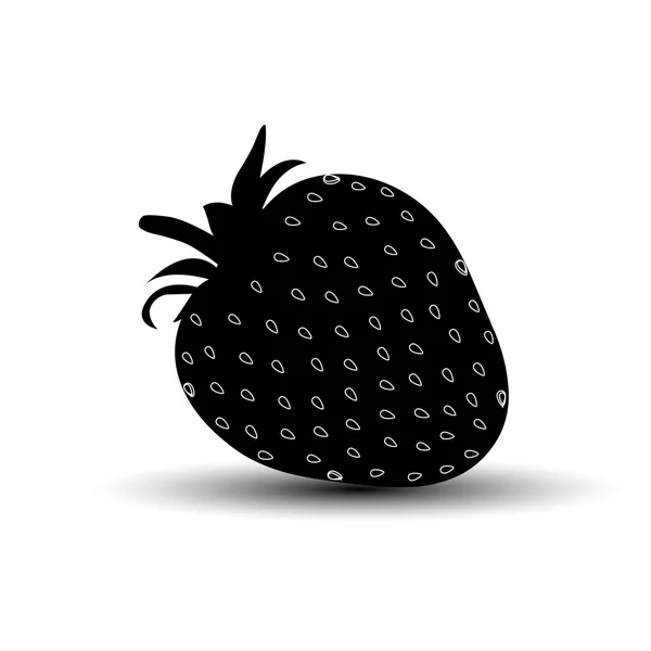 Illustrations vectorielles de l'icône de silhouette de fraise — Image vectorielle