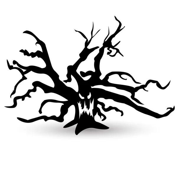 Halloween árbol de miedo. Ilustración vectorial — Archivo Imágenes Vectoriales