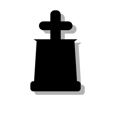 Tek renkli simge mezar taşı ile çapraz.