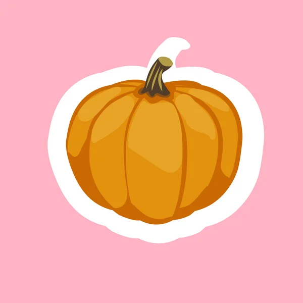 Halloween pumpkins - stickers on pink background — Stock Vector