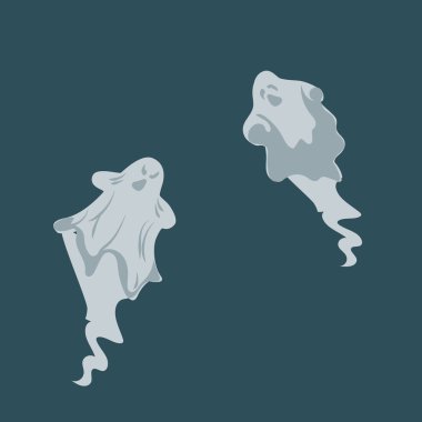 Hayalet çizgi film Halloween vektör çizim C kümesi