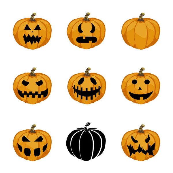 Halloween pumpkins ile ayarla — Stok Vektör