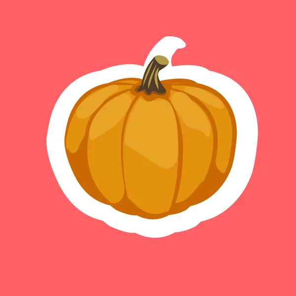 Halloween pompoenen - stickers op rode achtergrond — Stockvector
