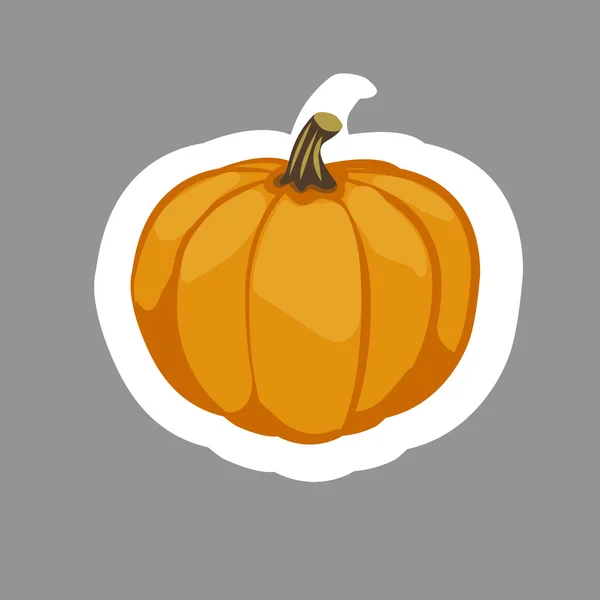 ハロウィンかぼちゃ - 灰色の背景にステッカー — ストックベクタ