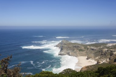 Deniz manzarası ve mavi gökyüzü arka plan