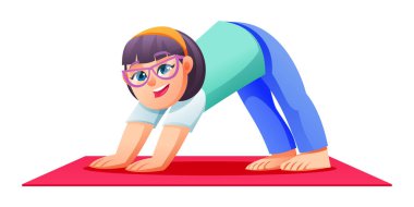 Kırmızı yoga minderinde 