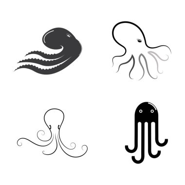 octopus logo design vector illustration template