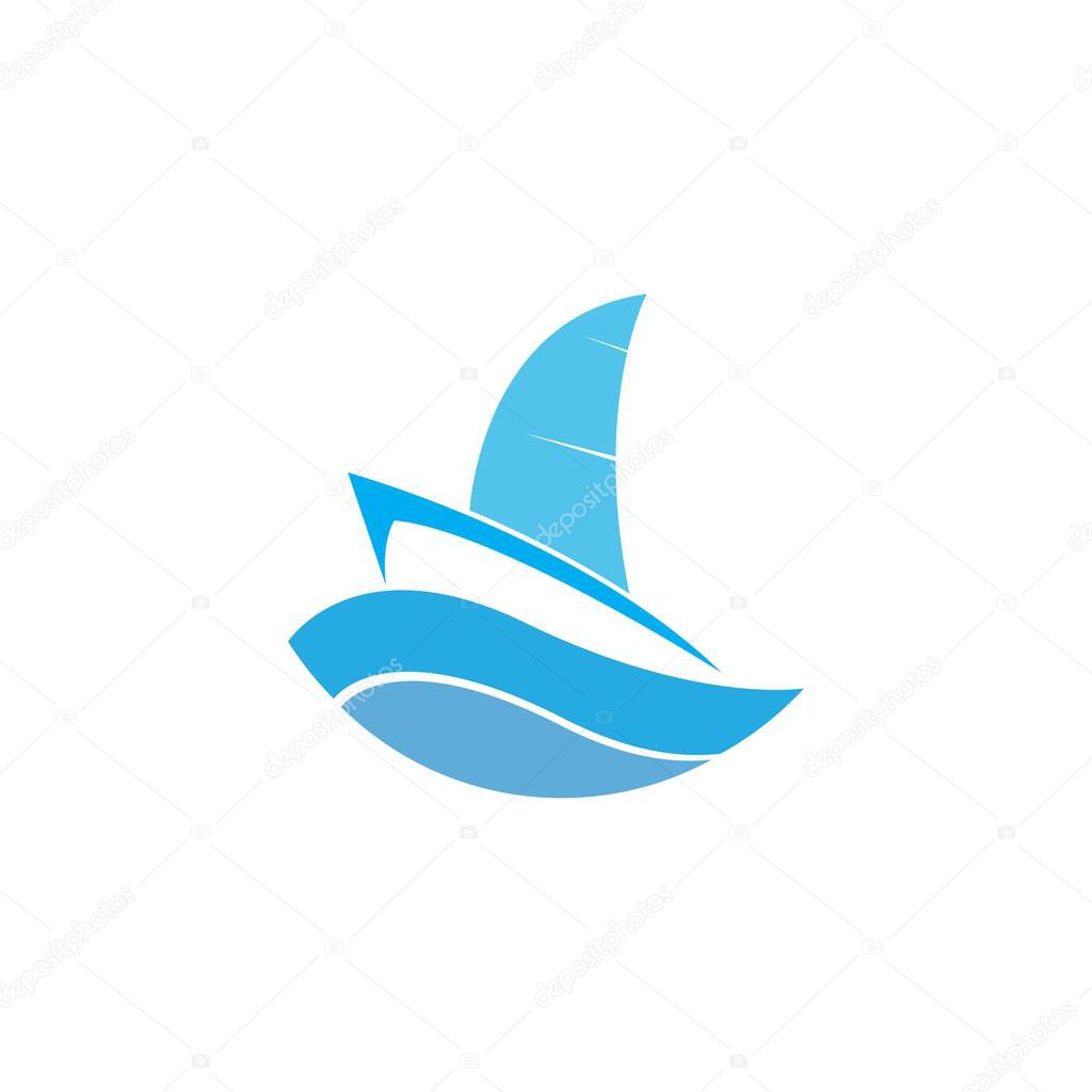 Modern and minimal boat logo icon