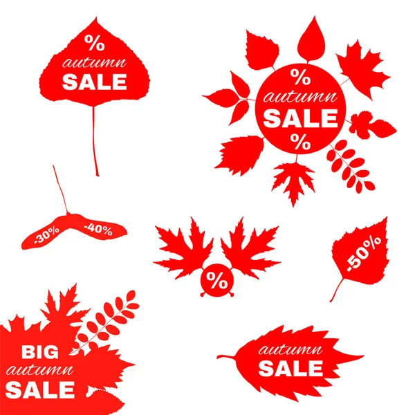 Sonbahar Satılık. Vektör öğeleri yaprakları