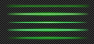 Parlak yeşil lazer hattı. Vektör ışık efekti, soyut hız ışınları. Neon ayırıcı arkaplanı
