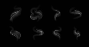 Yiyecek ya da ateş vektörü tarafından sıcak buhar ayarlandı. Şeffaflık ve ısı buharı ile duman etkisi