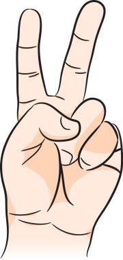 Vektör çizim zafer işareti yardım