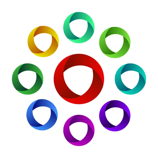 Diseño abstracto anillos esféricos de colores. vector EPS10 — Vector de stock