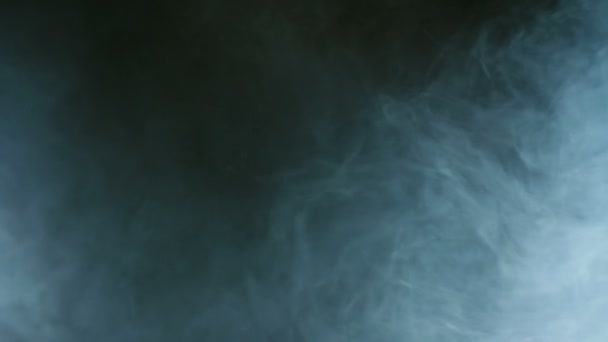 Nuvola di fumo blu su sfondo nero. Fumo di sigaretta. Fumo astratto — Video Stock