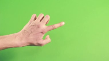 Studio yeşil ekranda izole el. Arka plan üzerinde jest