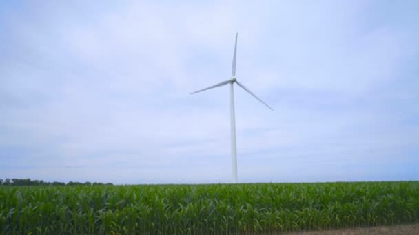 Gerador de vento. Produção de energia eólica. Fechar do gerador de vento — Vídeo de Stock