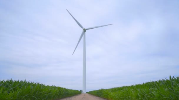 Turbina eólica. Gerador de vento. Conceito de energia alternativa — Vídeo de Stock