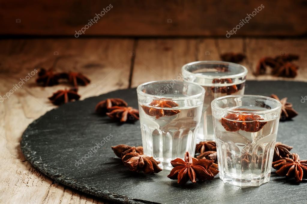Anisette, vodka made from anise — Stock Photo © 5PH 106672712