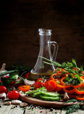 Taze sebze, doğranmış salata