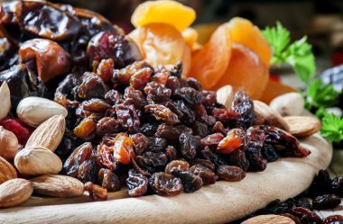 Dried fruits and nuts mix  clipart
