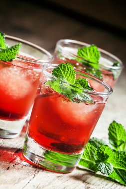 Kızılcık votka ve buz ile kokteyl