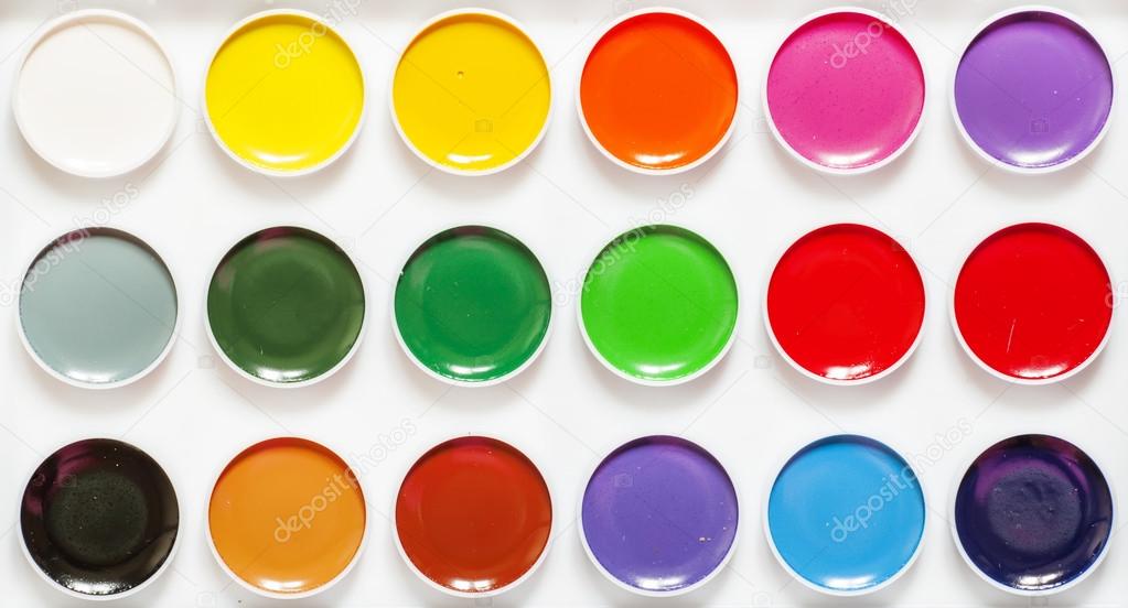 Palette of paints for drawing Stock Photo by ©5PH 107127948