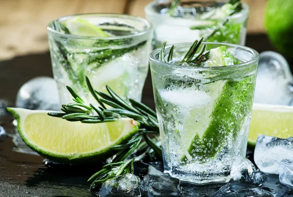 Lime Lemonade with rosemary and ice — Stock Photo, Image