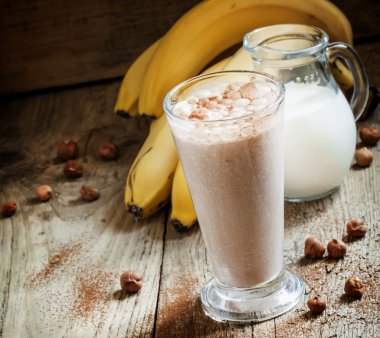 Fresh smoothie banana and chocolate