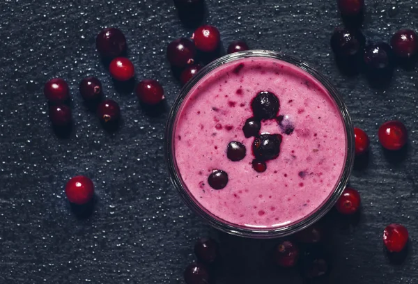 Milk-Berry smoothie with cranberries, black currant and red currant