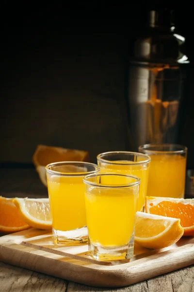 Beverage with orange and lemon juice and soda — Stock Photo, Image