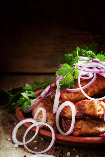 Carne de porco tradicional caucasiana shish kebab — Fotografia de Stock