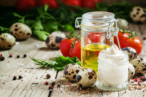 Homemade mayonnaise sauce — Stock Photo, Image