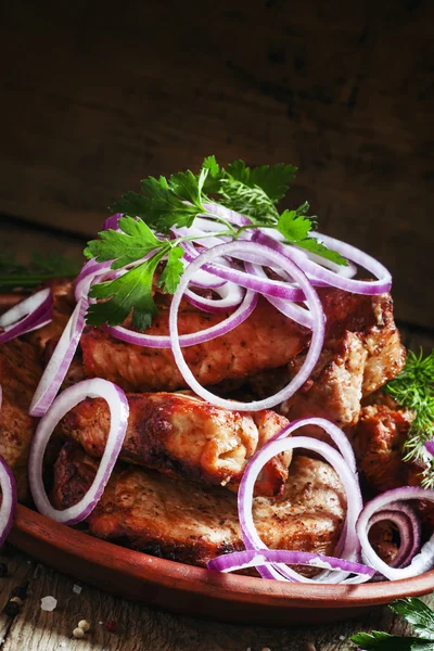 전통 코카서스 돼지 고기 쉬쉬 케밥 — 스톡 사진