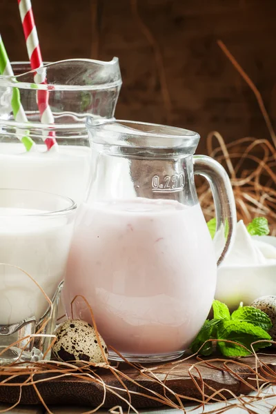 Mléčné výrobky organické farmy — Stock fotografie