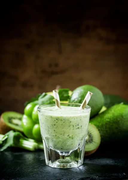 Zelený detoxikační koktejl — Stock fotografie