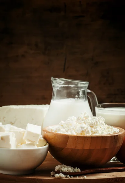 Bio-Milchprodukte vom Bauernhof — Stockfoto