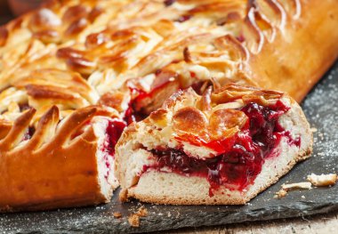 Sweet rich cakes with cranberries and cowberries