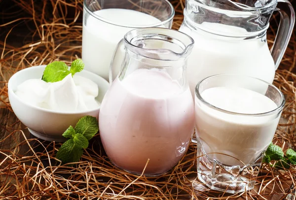 Органічні молочні продукти — стокове фото